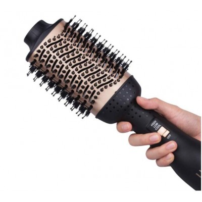 Gogld color Electric Comb  3 IN 1 One-Step Hot Air Brush Dryer with straighter and Volumizer Negative Ion Hot Air Hair Brush